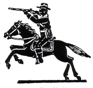 Cowboy zu Pferd  mit Gewehr ca 50mm