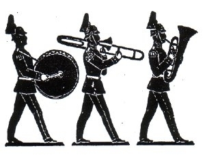 3 Musiker Trompete/Flöte Horn