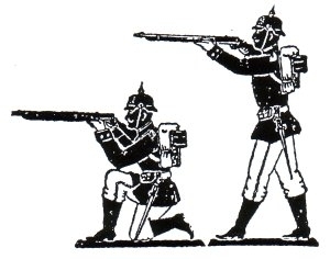 Soldaten kniend/stehend schießend ca 65 mm Preussen