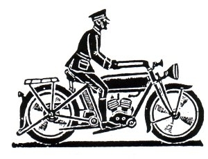 Soldat mit Motorrad ca 55mm