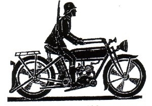 Soldat mit Motorrad stahlhelm ca 50mm