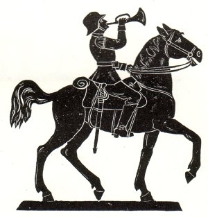 Soldat zu Pferd Stahlhelm