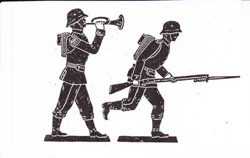 Reichswehr mit Trompete und stürmend Groß