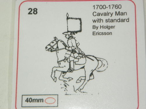 Kavallerie Standartenträger zu Pferd 40mm halbplastisch Nr.28