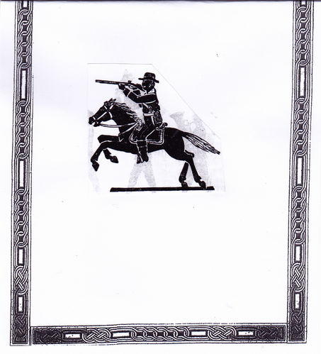Cowboy zu Pferd mit Gewehr ca.50mm