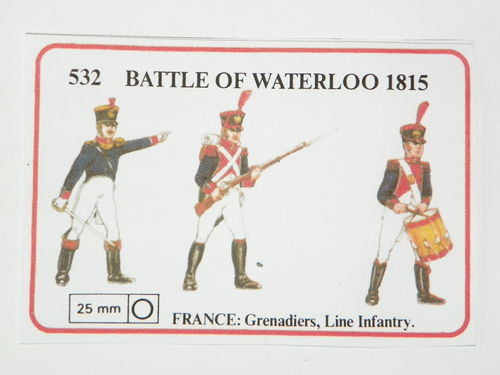 Frankreich Infanterie Offizier / Fahnenträger / Mann 25mm vollplastisch Nr. 532