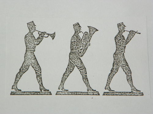 Soldat marschierend Musiker Trompete / Tuba /Flöte 50mm